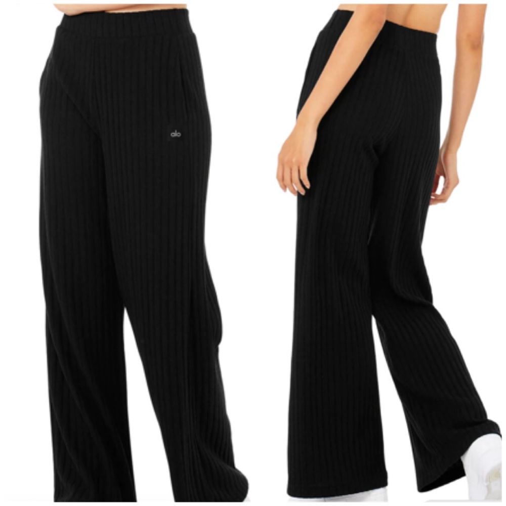 ⭐️Alo Yoga Ribbed Take Comfort Wide Leg Pants Yoga Small⭐️